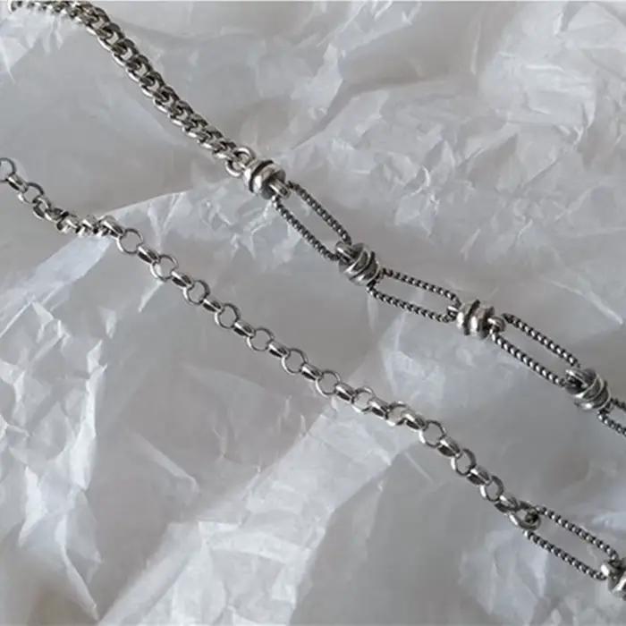 YIZIZAI-Collier pendentif éléphant rétro pour femme, plaqué argent thaïlandais, bijoux asymétriques, mode coréenne, vente en gros