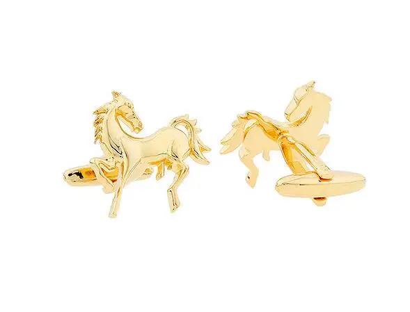 Boutons de manchette en forme de cheval en course, plaqué cuivre, accessoire de bijouterie pour hommes, cadeau, vente en gros, 10 paires/lot