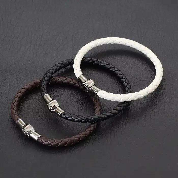Bracelet en corde de cuir Simple pour hommes
