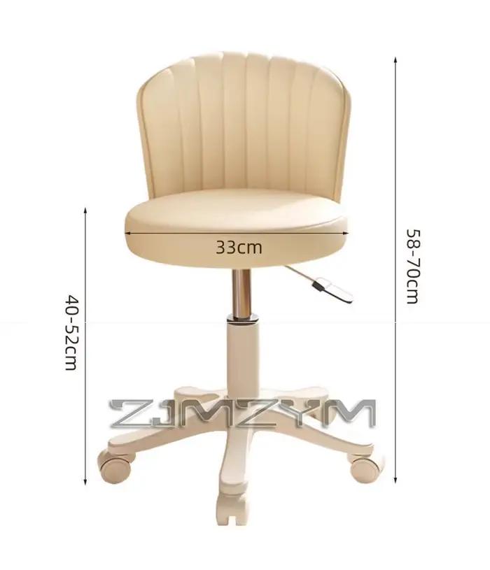 Chaise en cuir siège à coque rotatif tabouret rotatif réglable pour le maquillage à domicile chaise résistante à l'usure pour les studios, Chai à dossier antidérapant à roulettes
