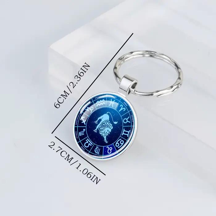 Porte-clés en métal signe du zodiaque, 12 constellations, Lion, Vierge, Vèbre, Scorpion, Sagitchlore, pendentif us, porte-clés, cadeaux, mode