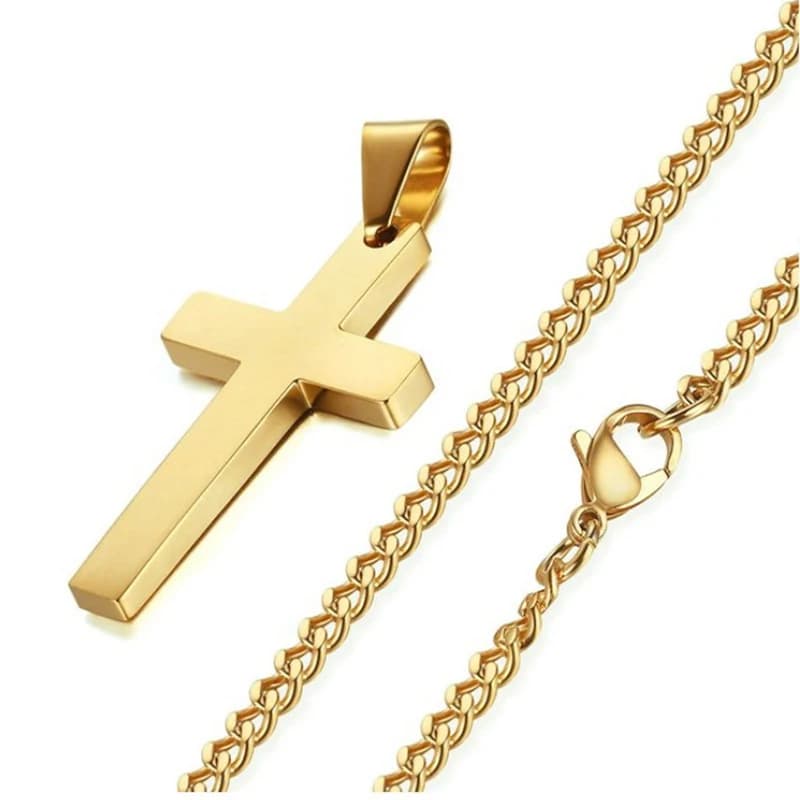 Collier avec pendentif croix chrétienne pour hommes et femmes, pendentif religieux en métal à la mod