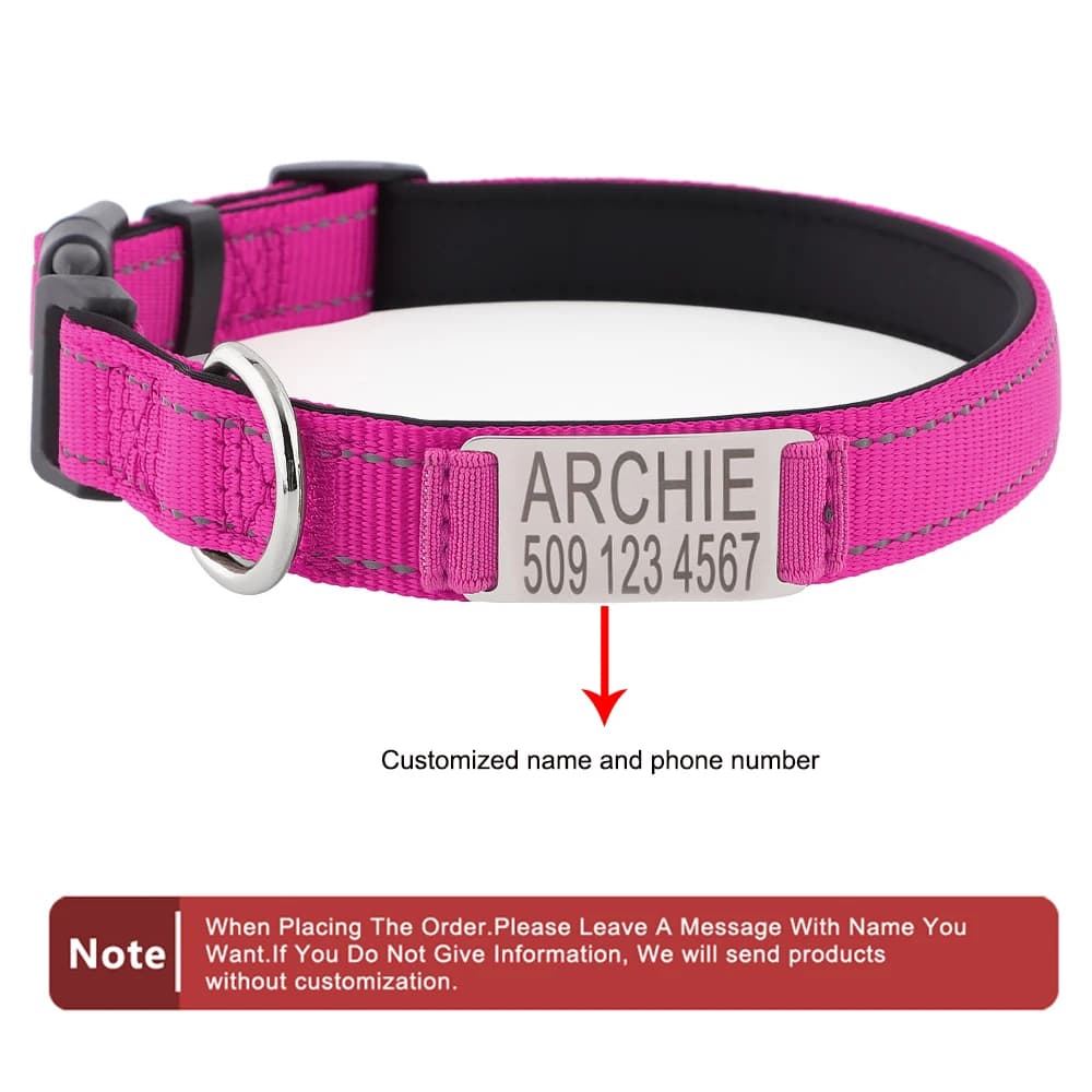 Colliers pour chiens personnalisés - Étiquettes d'identification gravées sur mesure avec matériau ré