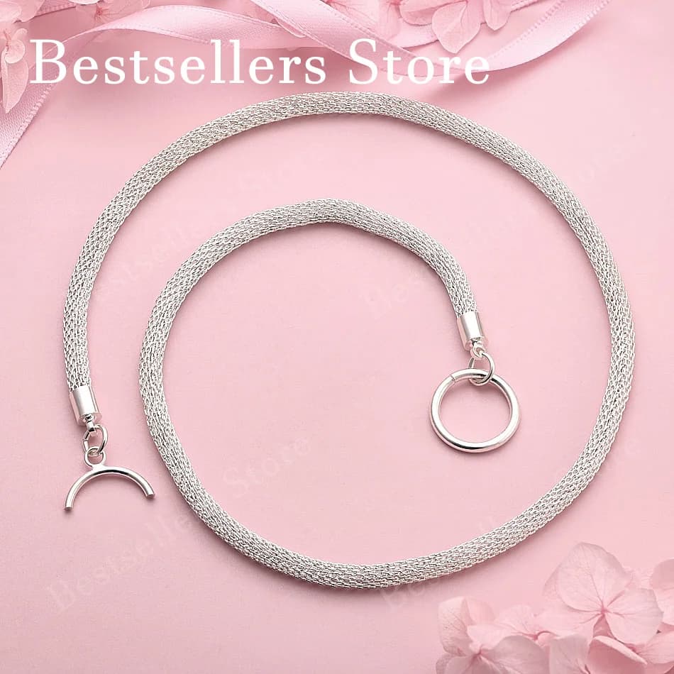 Collier en maille simple en argent sterling 925 de 4 mm pour hommes et femmes, accessoires de mode p