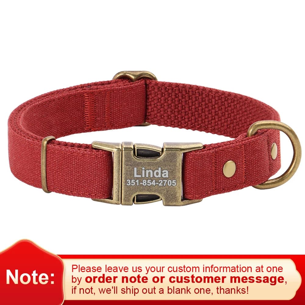 Collier de chien personnalisé colliers de chiens en nylon durables collier de boucle de nom d'identi