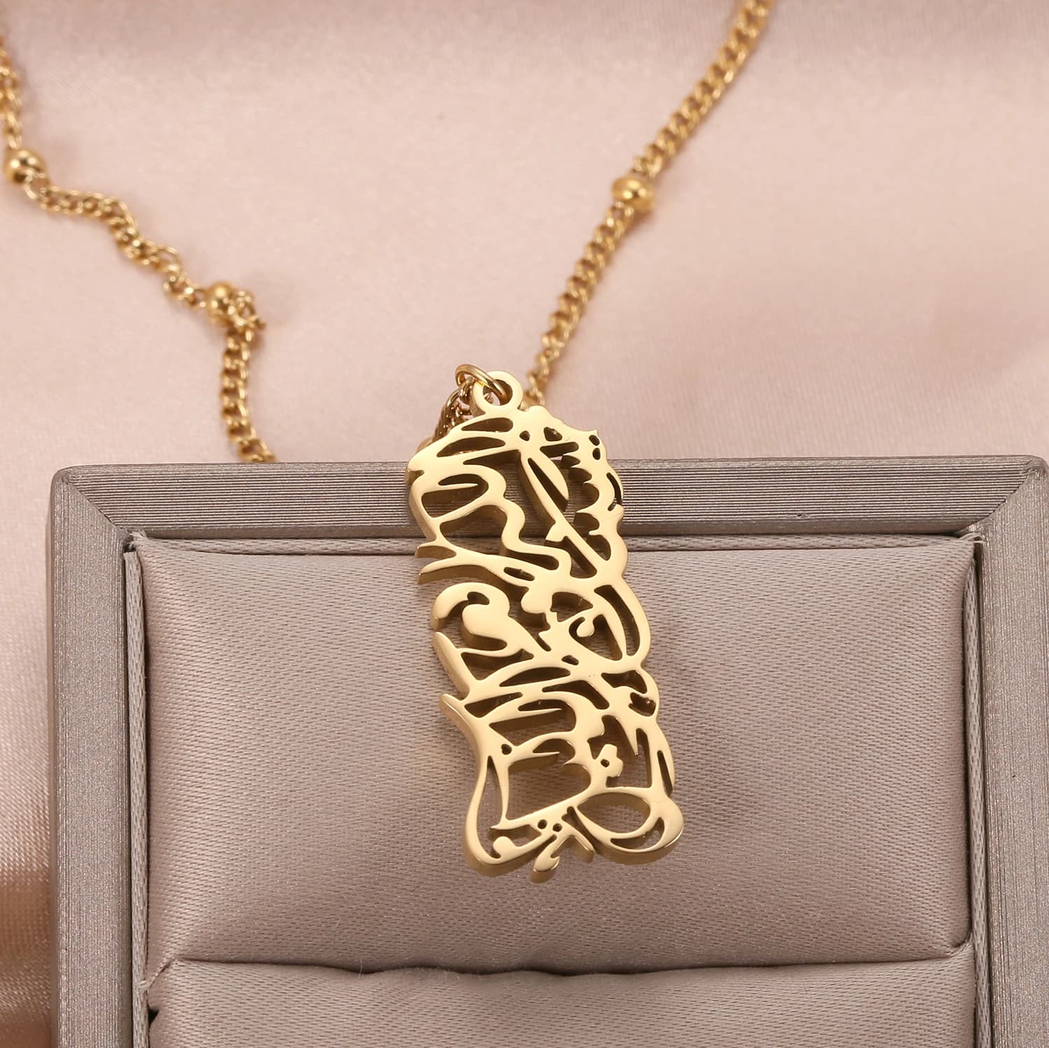 HASBUNALLAH-Collier Pendentif en Acier Inoxydable pour Homme et Femme, Bijoux Religieux, Musulman, I