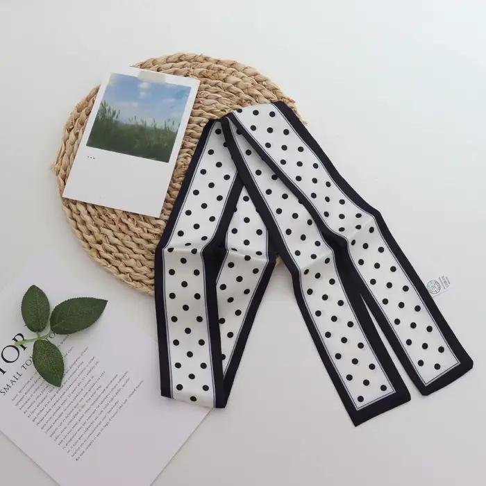 Petit foulard en soie de haute qualité pour femmes, cravate pour cheveux, décoration de cou, sac à b