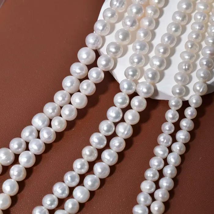 Perles d'eau douce naturelles en vrac de 5-6 mm, vente en gros d'usine, nouvelles perles blanches en