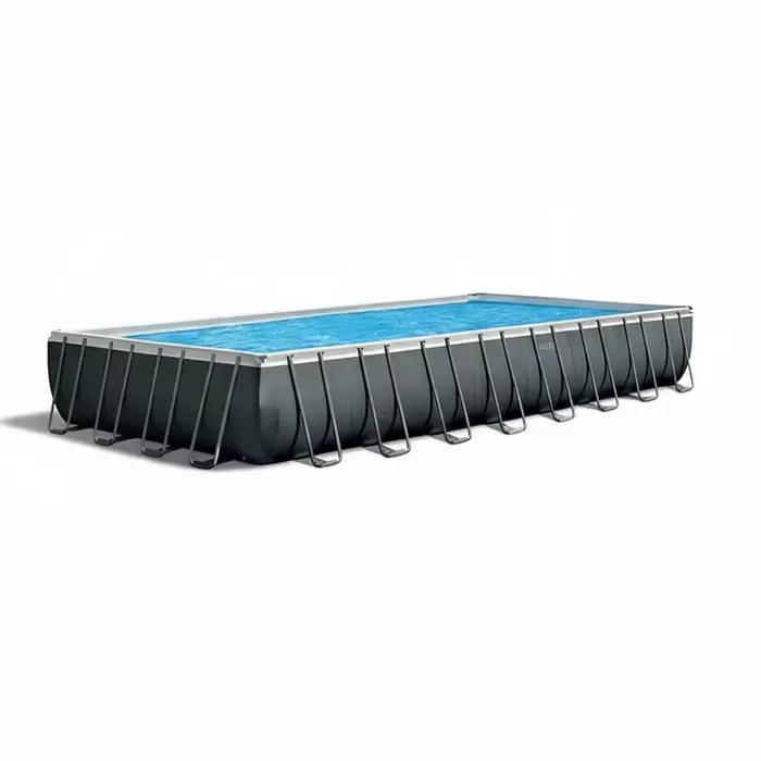 Piscine hors sol avec structure en acier, 7,32x3,66x1,32m, piscine rectangulaire en PVC durable avec