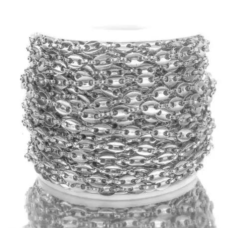 Chaînes à maillons Mariner en acier inoxydable de 1 mètre, couleur or, pour hommes et femmes, collie