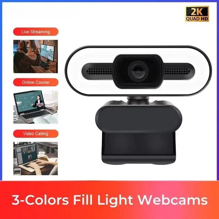 Webcam 2K mini caméra web avec microphone, caméra web pour PC, webcam 1080p, mini caméra PC, caméras