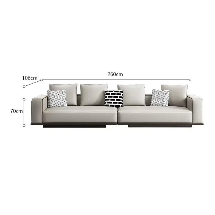 Canapé en cuir Simple et moderne, grand sol plat, grand Type domestique, première couche de peau de