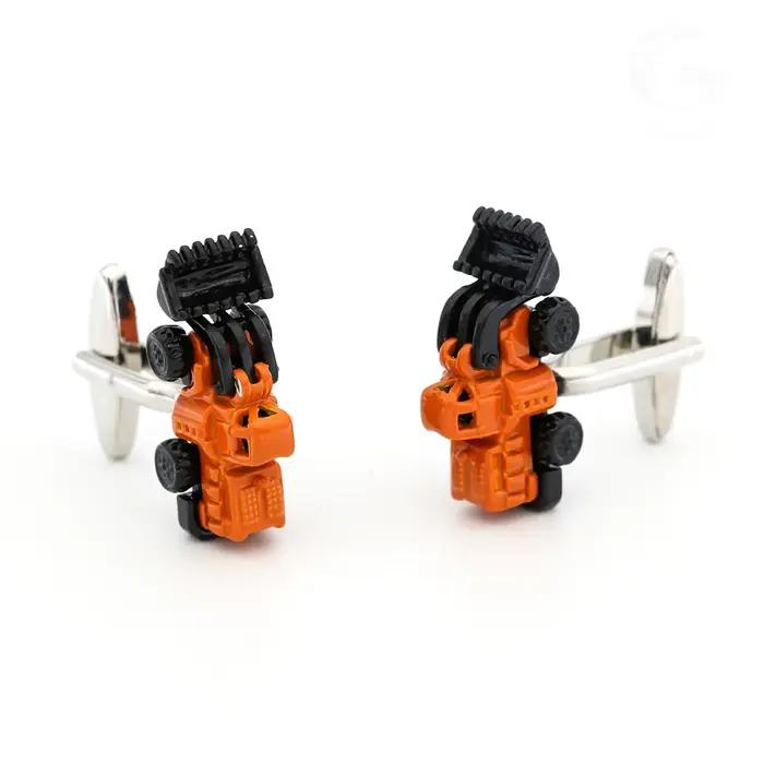 Boutons de manchette de chariot élévateur pour hommes, Design de pelle de tracteur, qualité en laito