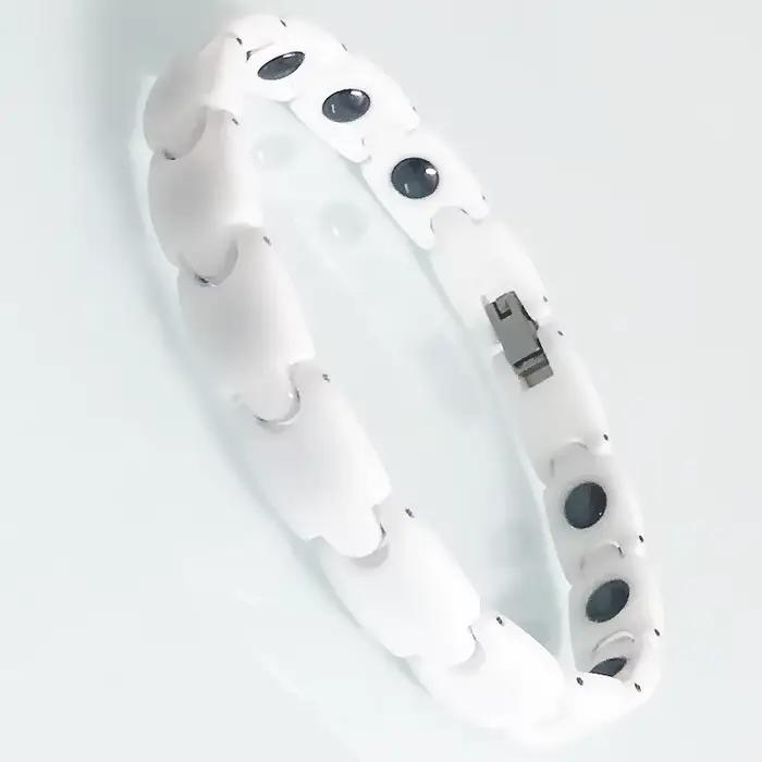 Bracelets bio-magnétiques en céramique noir/blanc pour hommes, bracelet en hématite au germanium, br