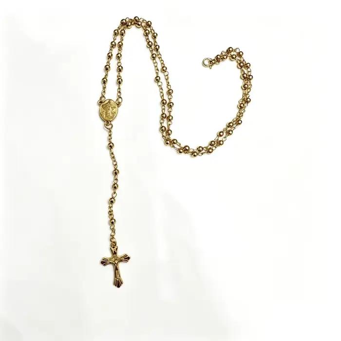 Collier en matériau CCB de 4 m avec croix et pendentif Vierge, bijoux religieux catholiques, accesso
