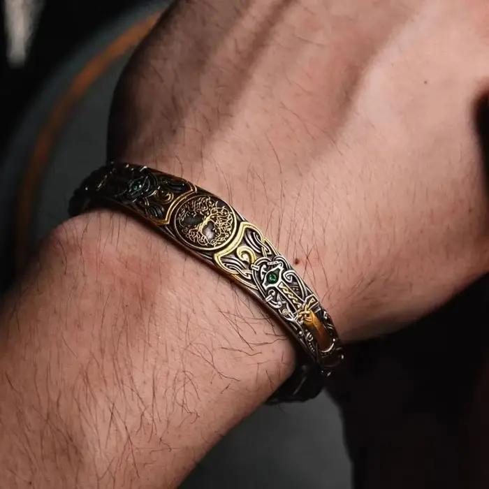 Bracelet fait main Son of the Forest, style rétro pour homme, accessoire de mode tendance