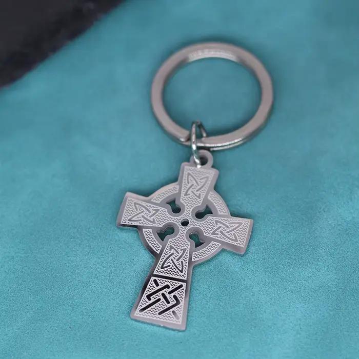 Porte-clés Vintage Viking croix celtique Talisman, pendentif pour hommes et femmes, couleur or, amul