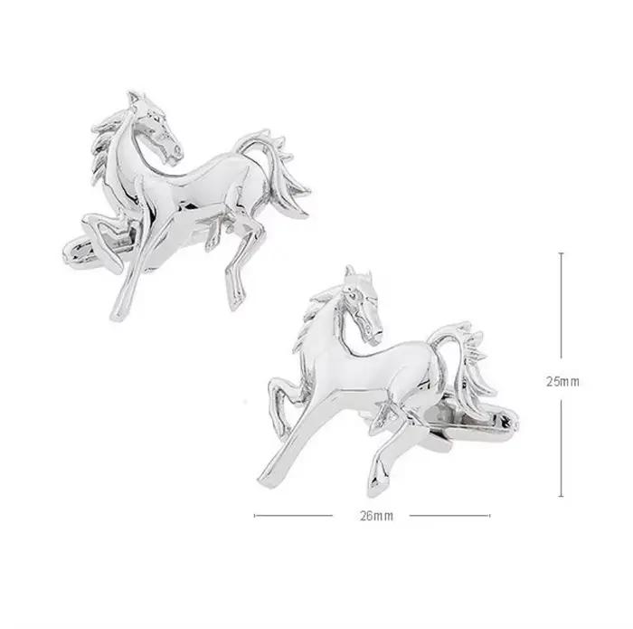 Boutons de manchette en forme de cheval en course, plaqué cuivre, accessoire de bijouterie pour homm