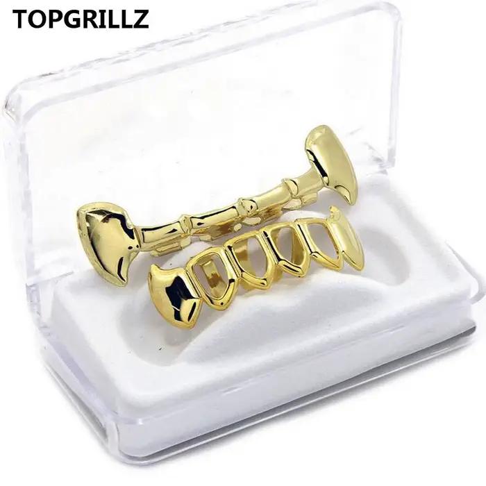 TOPGRILLZ-dents de Hip-Hop plaquées couleur or, demi-Fang, Slim, ensemble pour fond inférieur, creux