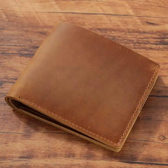 portefeuille homme en cuir véritable pour hommes, fait à la main, Slim Breif hommes, portefeuilles c
