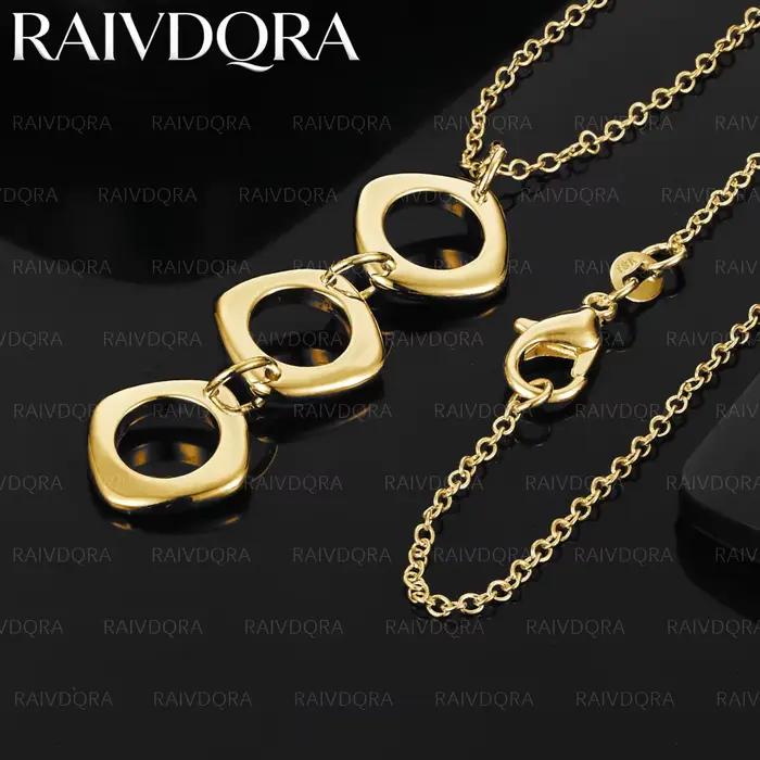 Collier pendentif à trois cercles plaqué or 18 carats pour hommes et femmes, bijoux de mode classiqu