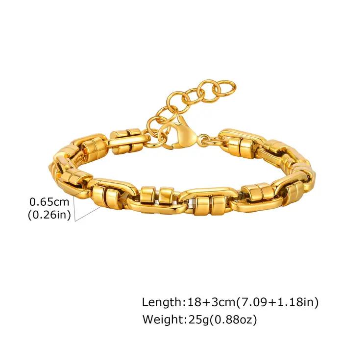 Bracelets de chaîne faits à la main de couleur or pour hommes, bracelet de chaîne en acier inoxydabl