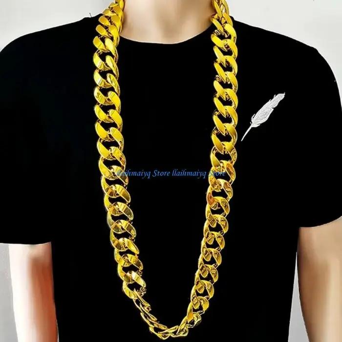 573B Collier chaîne en or étincelante