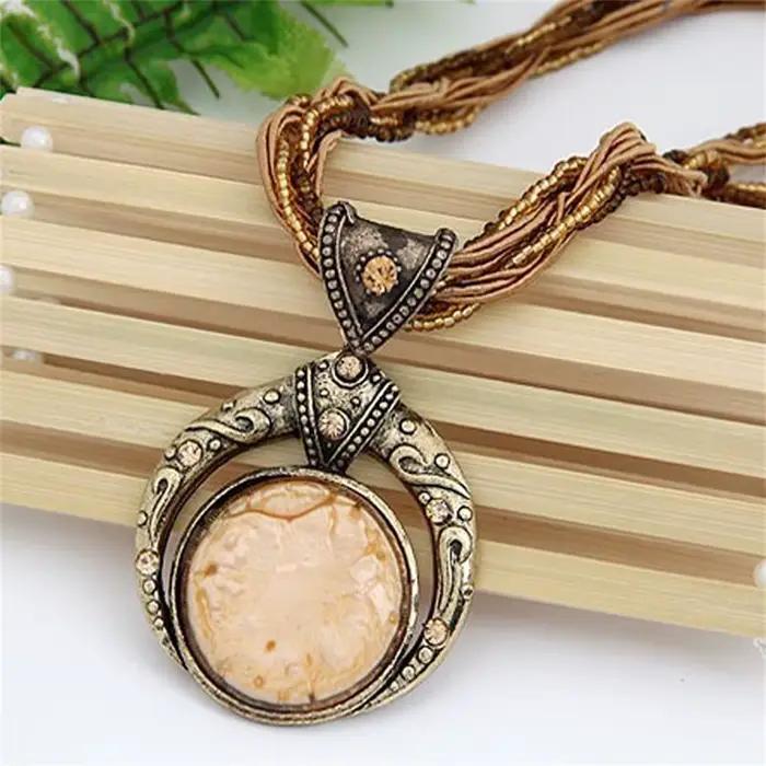 Collier Vintage bijoux mode populaire rétro bohême Style multicouche perles chaîne cristal Grain pen