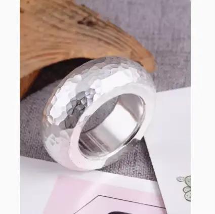 Bagues martelées en argent pur 999 faites à la main pour couples, matiques personnalisées pour hommes, 10g-100g
