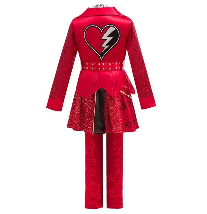 Costume de cosplay pour enfants Descendants 5 Dark Fantasy, robe de princesse bleue Chloe, reine des cœurs, tenue de spectacle d'Halloween pour filles