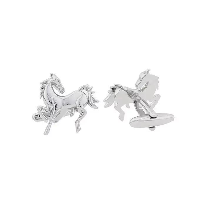 Boutons de manchette en forme de cheval en course, plaqué cuivre, accessoire de bijouterie pour hommes, cadeau, vente en gros, 10 paires/lot