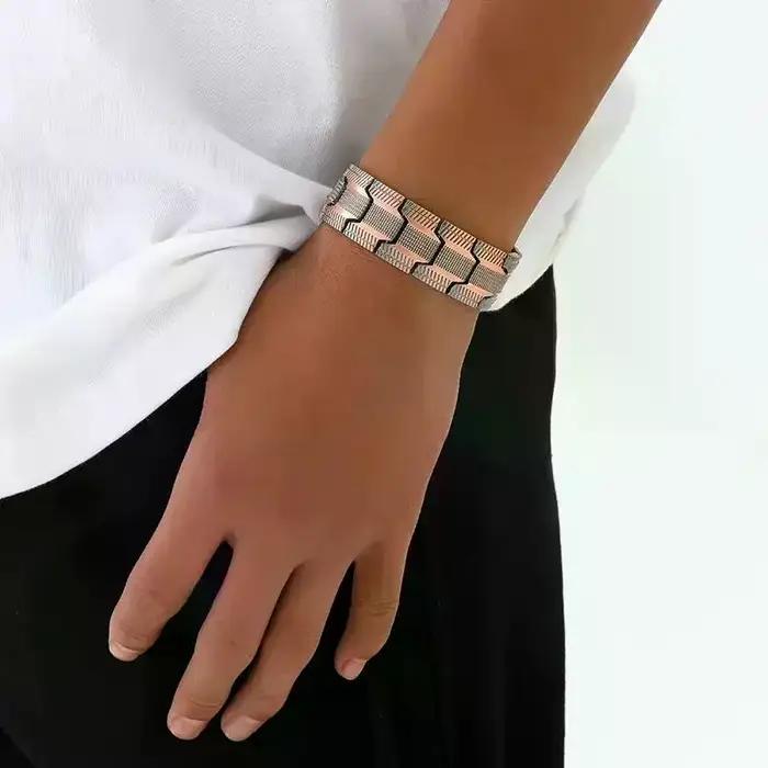 Bracelets magnétiques pour hommes, en cuivre pur, accessoires de bijoux pour course à pied, sport, gymnastique, pères en plein air
