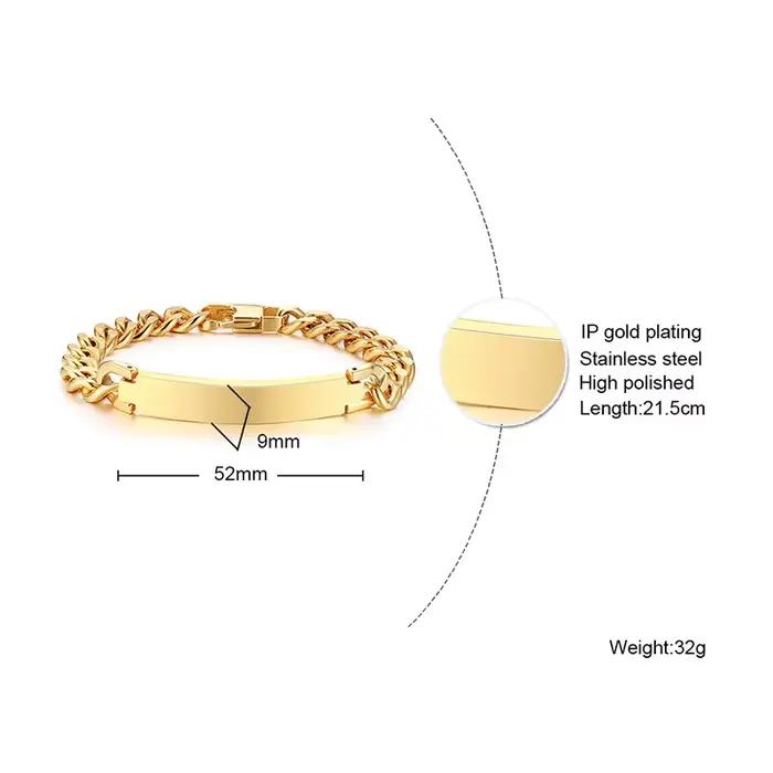 Duo-Bracelet en acier inoxydable pour homme, PERBLY ALIZED, Louisiana, ID TAG FREE, GRAVING CHAINS LINK, BRAZELET