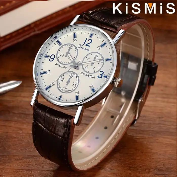 Montre à Quartz pour hommes, bracelet en cuir, mode Business, sport décontracté, montre élégante pour un usage quotidien