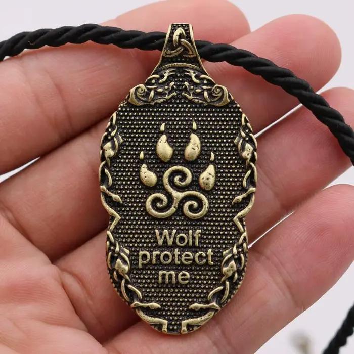 Collier pour homme avec symboles Triskelion, Valknut, tête de loup, amulette Viking Odin, talisman de protection, bijoux.