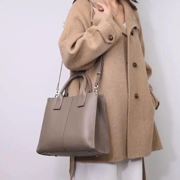 Sac à main en cuir véritable pour femme, sac bandoulière multifonctionnel de grande capacité, sac de banlieue classique et tendance