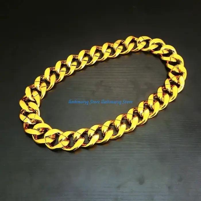 573B Collier chaîne en or étincelante