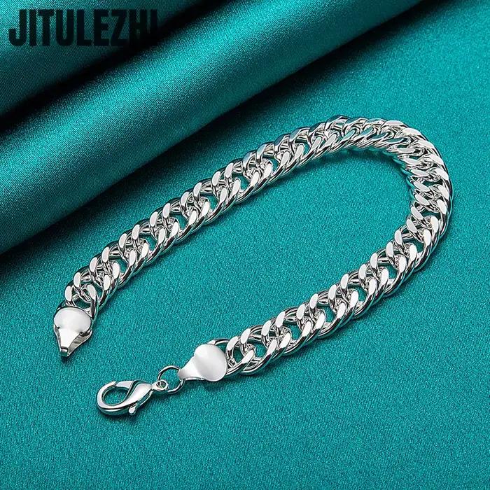 Bracelet cubain en argent regardé 925 pour homme
