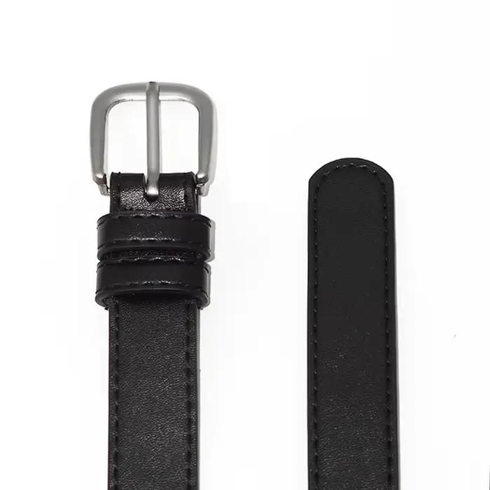 Ceinture en cuir pour femme avec boucle argentée, ceinture décontractée tendance pour jeans, pantalons et robes, ceinture élégante réglable pour femme