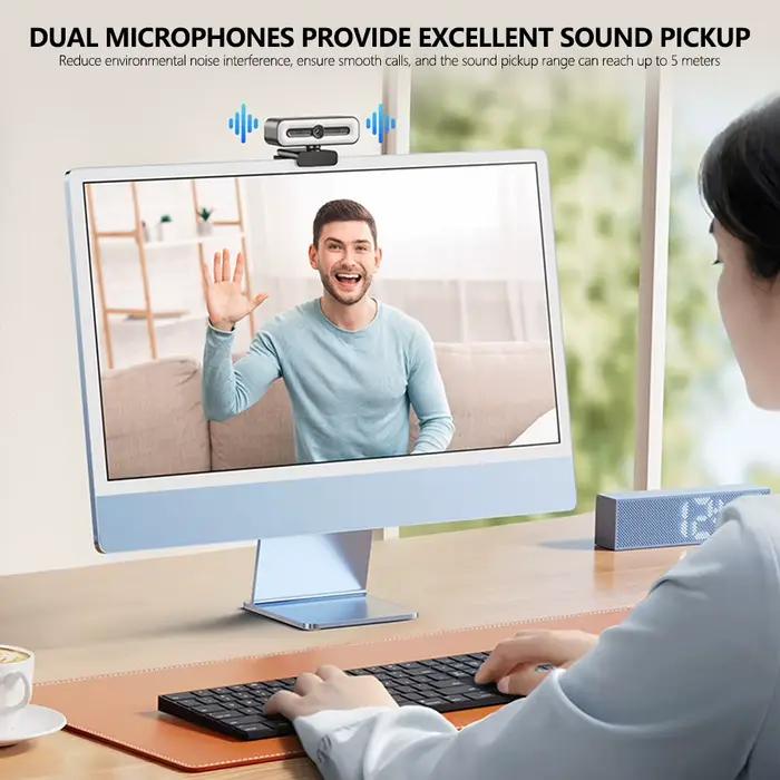 Webcam 4K avec lumière pour PC/ordinateur portable 1080P 2K HD caméra de Streaming Webcam de vidéoconférence de bureau pour cours en ligne