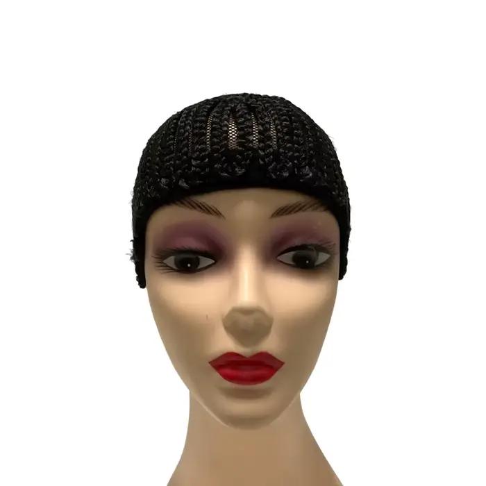 Bonnet de perruque tressé pour tresses de cheveux au Crochet, bonnet de Cornrow respirant pour une couture plus facile dans les cheveux tissés, perruque au Crochet noir sans colle C