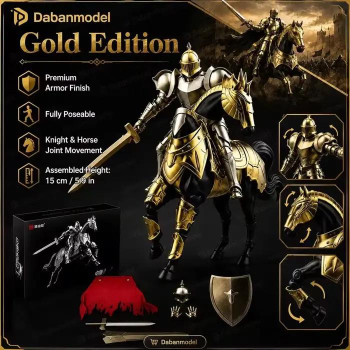 Kit de Modélisme Chevalier Médiéval à Assembler, Figurine Soldat Articulée en Armure Métallique de 15 cm, Jouet DIY de Collection