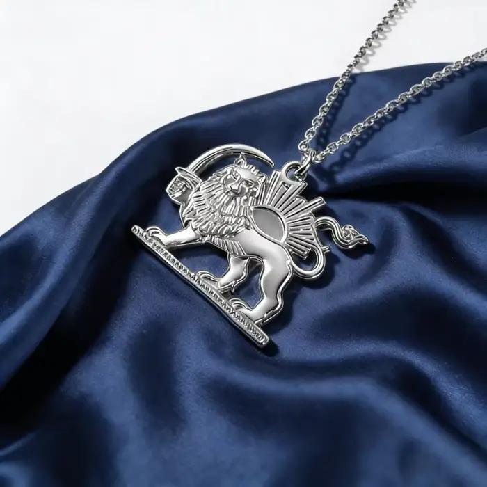 Collier Lion du Soleil d'Iran Unift, plaqué or, symbole de paix, bijou cadeau pour hommes et femmes, pendentif Lion Persan anti-guerre