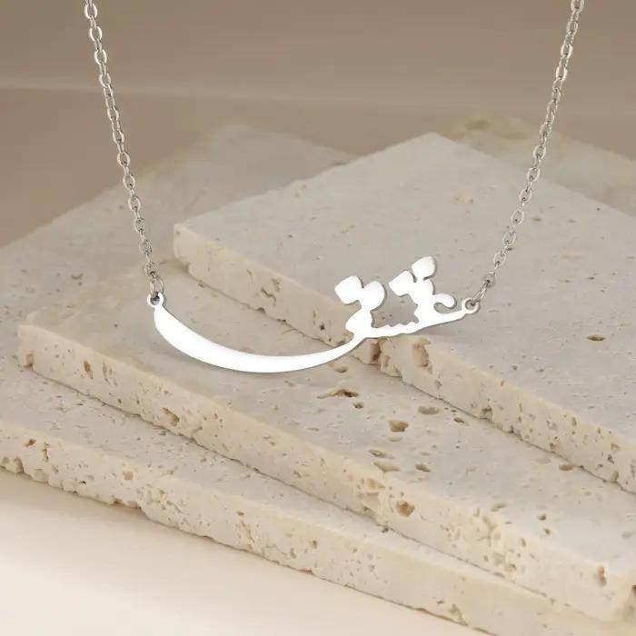 Vassago-Collier de luxe en acier inoxydable pour femme, bijoux minimalistes, cadeau de la journée de Léon, persan, iran farsi