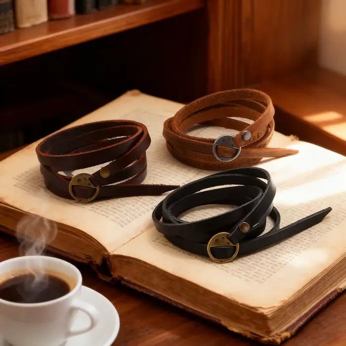 Nouveau Bracelet pour hommes Style Punk multicouche en cuir avec lettres Vintage Design Simple pour la Protection bijoux porte-bonheur et énergétiques