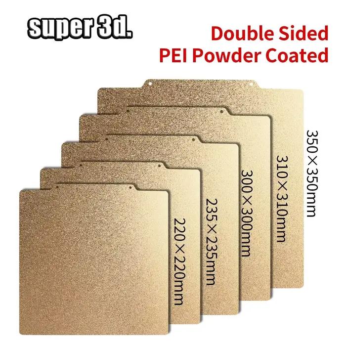 Feuille de poudre magnétique PEI 235/250/310/350/220mm, feuille d'acier à ressort Double face texturée pour plaque de construction Ender 3 CR10 P1P SW-X1