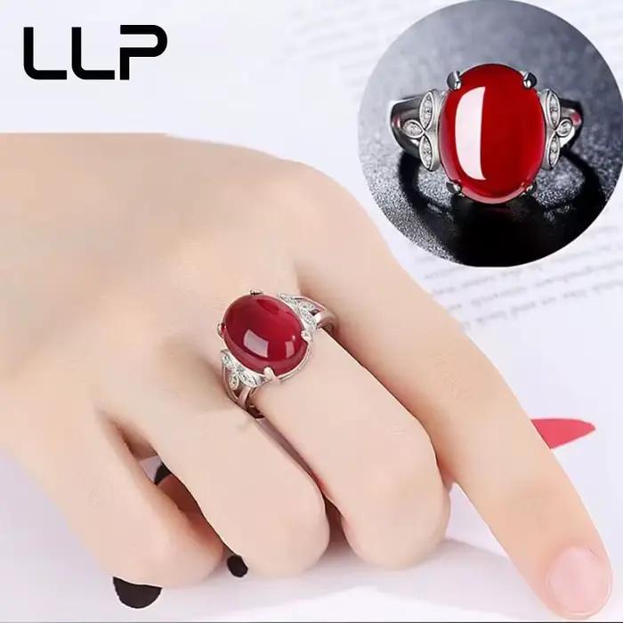 Bague en argent 925 incrustée d'agate naturelle et de calcédoine, bijou élégant et tendance pour homme, femme, couple, cadeau de mariage, best-seller