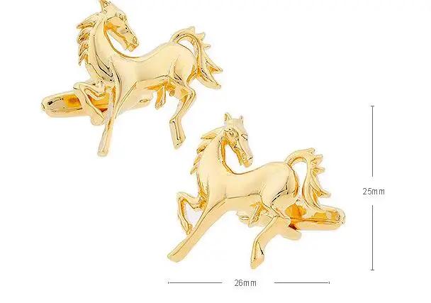 Boutons de manchette en forme de cheval en course, plaqué cuivre, accessoire de bijouterie pour hommes, cadeau, vente en gros, 10 paires/lot
