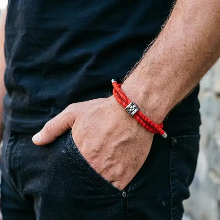 Noter nouveau dans hommes Bracelet Vintage Viking Braclet Homme 4mm Nylon cordon chaîne Braslet réglable loisirs accessoires Pulseira