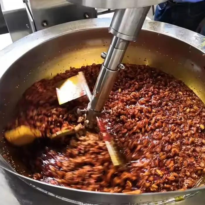Cuiseur chauffant électrique Commercial, bouilloire de cuisson à gaine avec mélangeur pour aliments